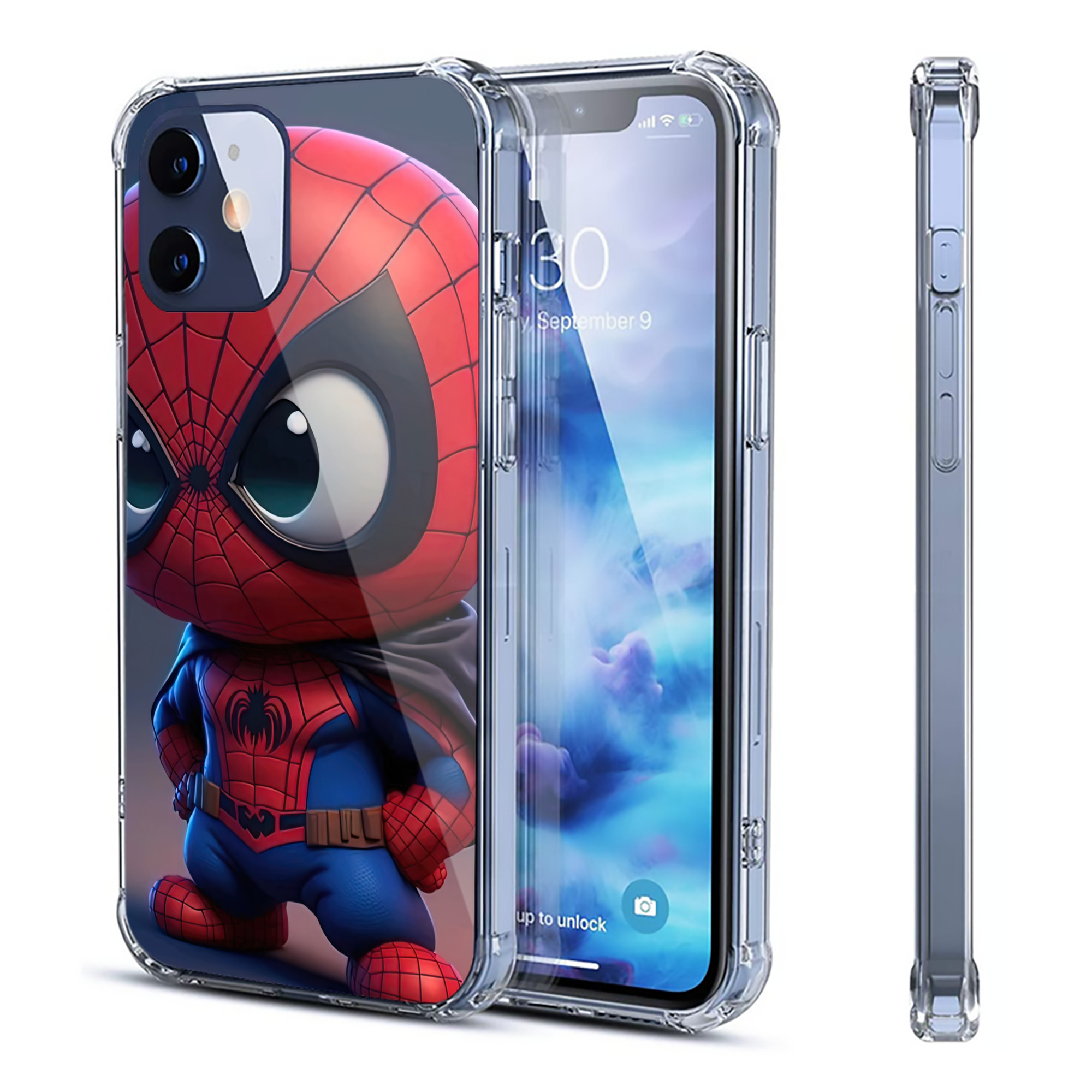 （画像用） Spider Man スパイダーマン 【iPhone 12シリーズ対応】透明スマホケース（クリアソフトケース）